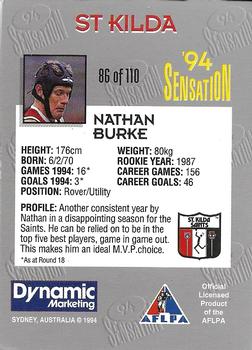 1994 AFL Sensation #86 Nathan Burke Back